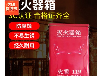 家用酒店宾馆消防灭火器箱批发 加厚干粉灭火器箱4kg*2组合消防箱